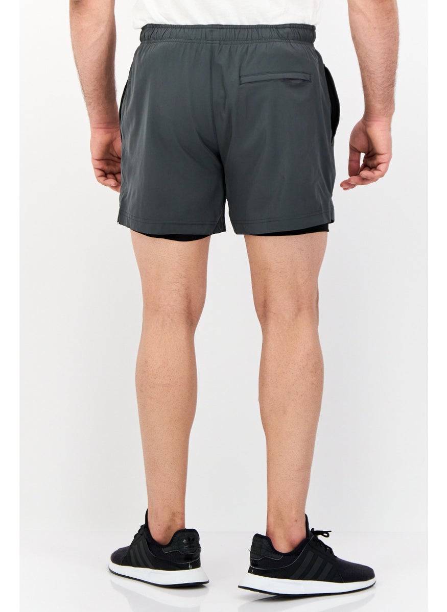 Men 5 Inseam Sportswear Fit Outdoor Shorts, Dark Grey