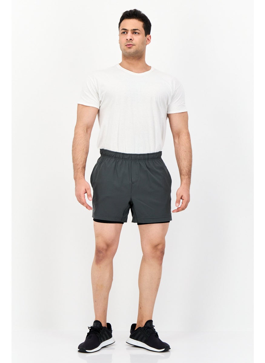 Men 5 Inseam Sportswear Fit Outdoor Shorts, Dark Grey