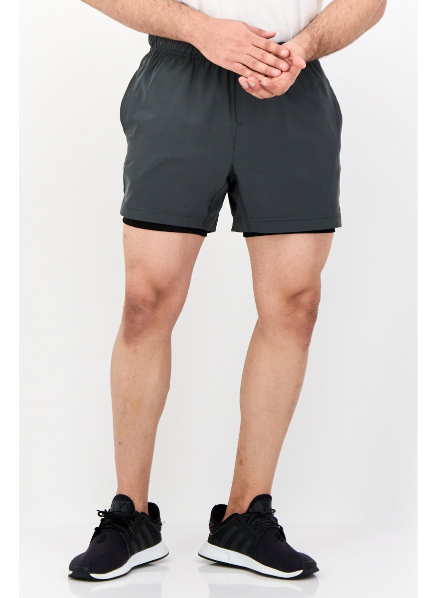 Men 5 Inseam Sportswear Fit Outdoor Shorts, Dark Grey