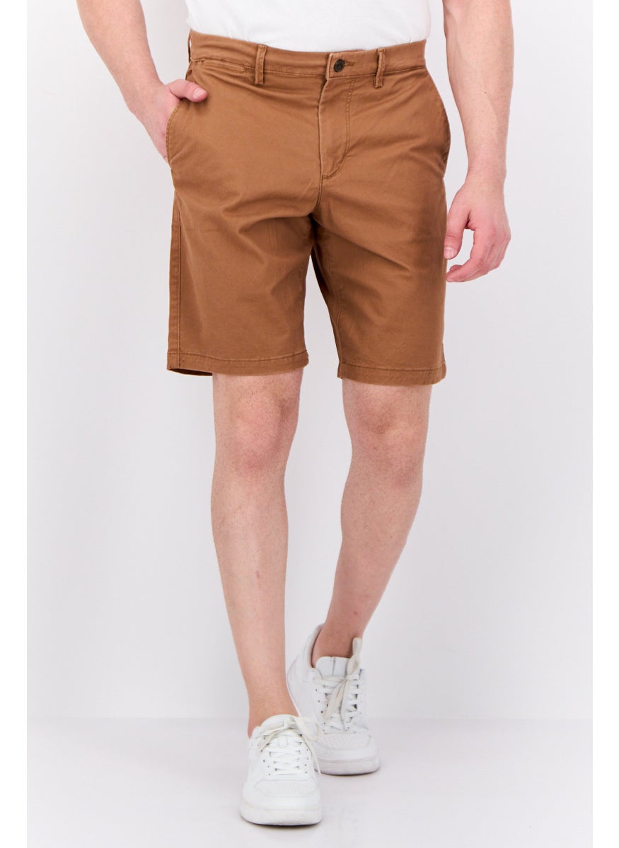 Men 10 Inseam Basic Shorts, Brown