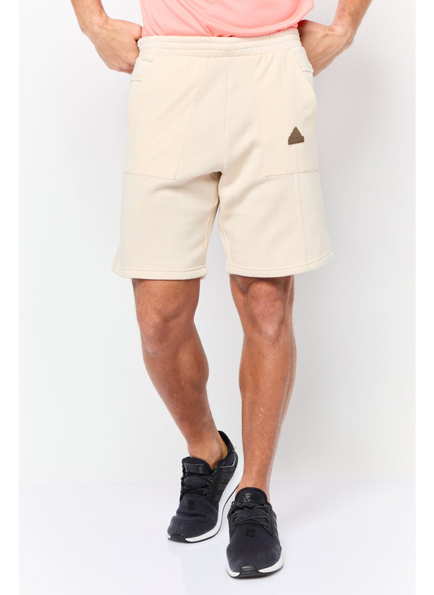 Men Sportswear Fit Outdoor Shorts, Cream