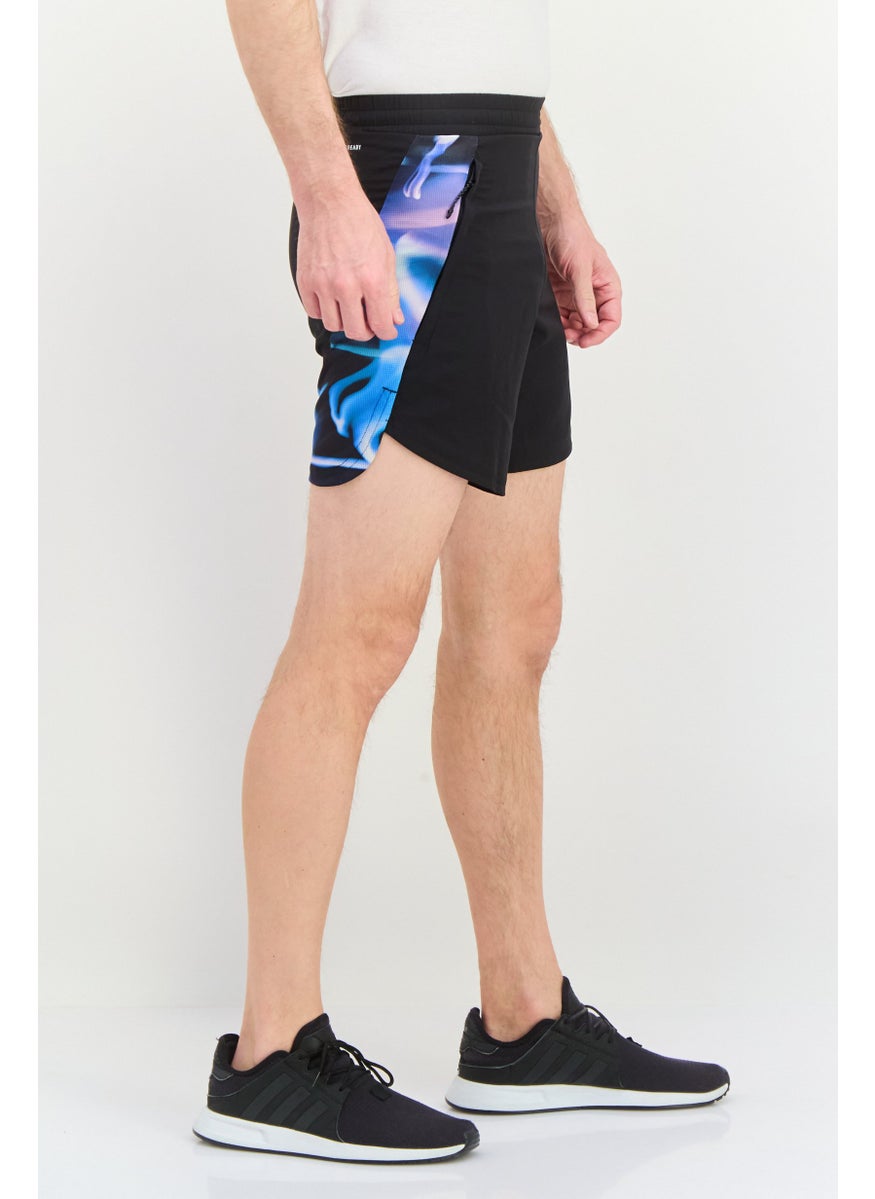 Men Regular Fit 7 Inseam Training Shorts, Black Combo