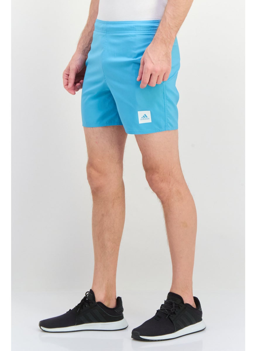 Men Sportswear Fit Drawstring Training Shorts, Blue