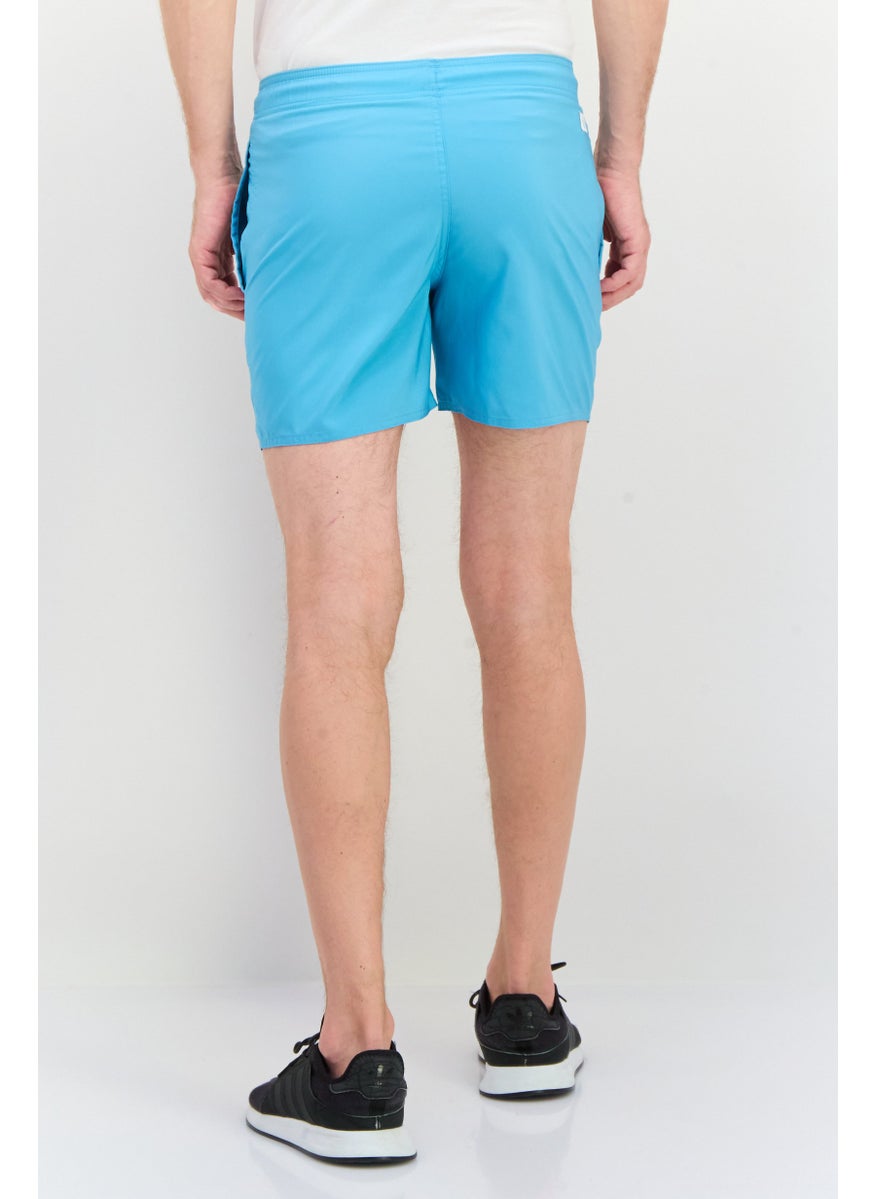 Men Sportswear Fit Drawstring Training Shorts, Blue