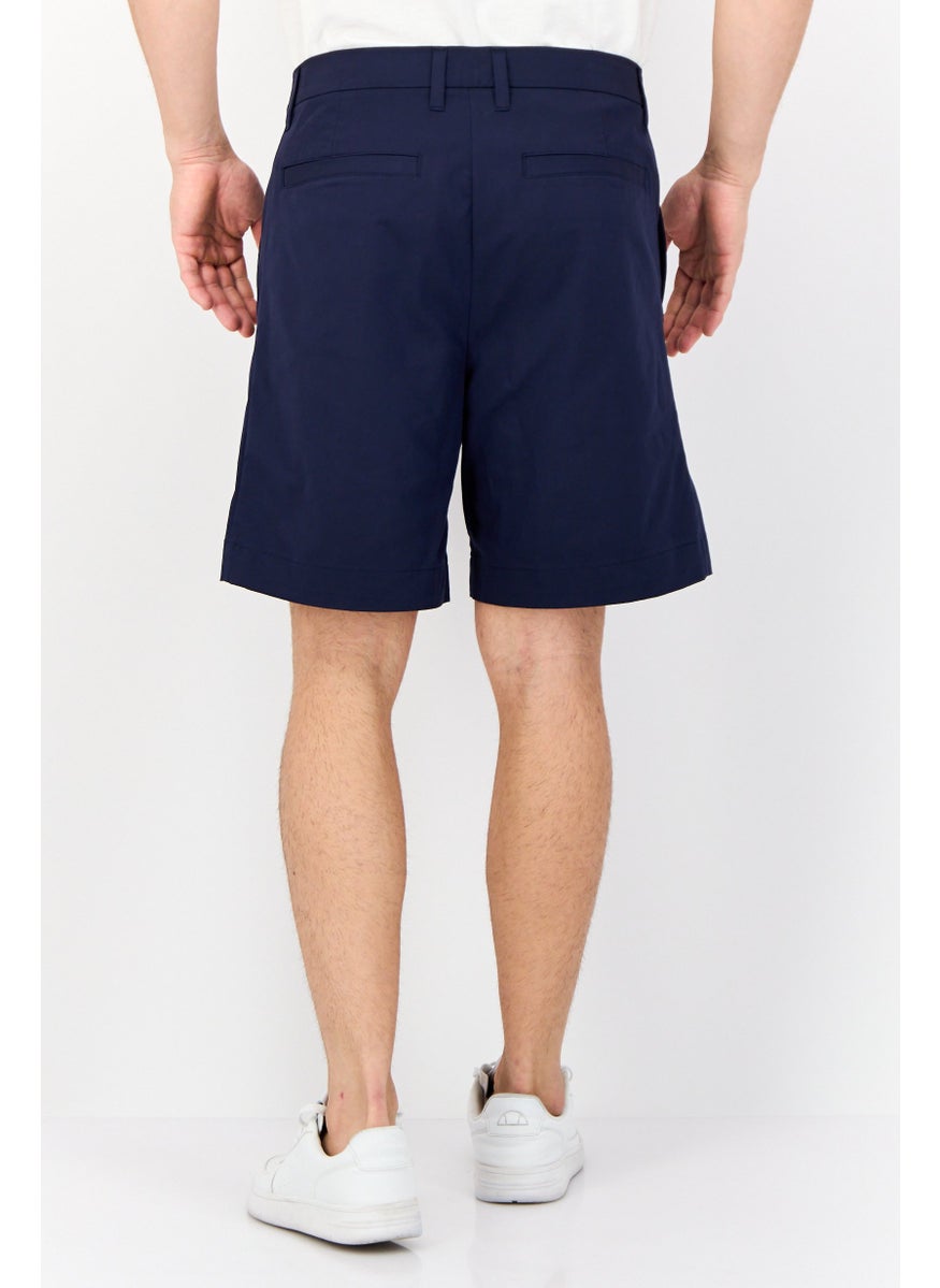 Men Solid Chino Shorts, Navy