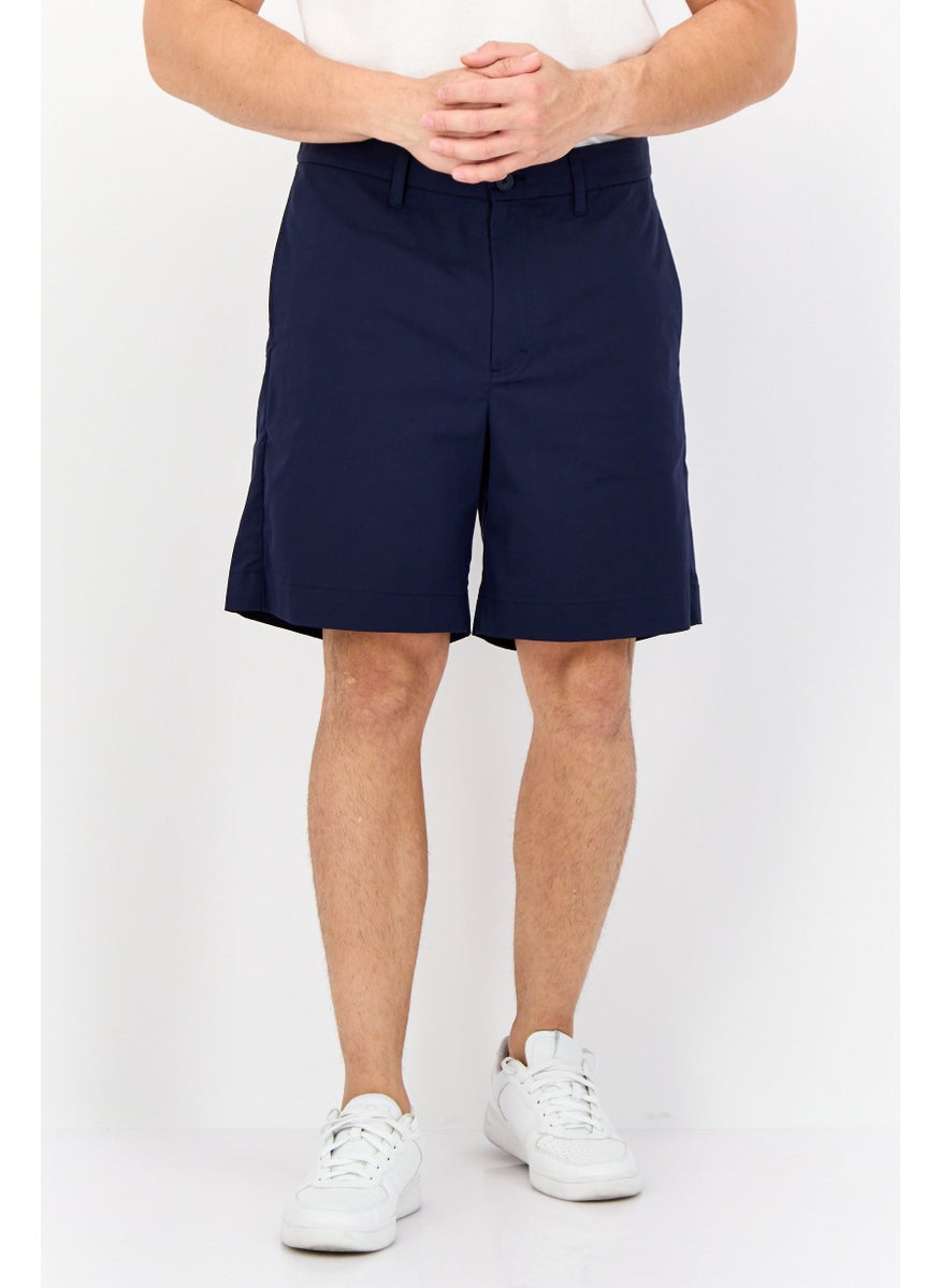 Men Solid Chino Shorts, Navy