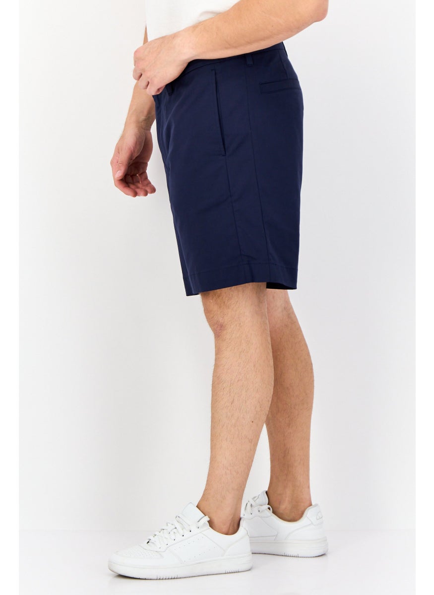 Men Solid Chino Shorts, Navy