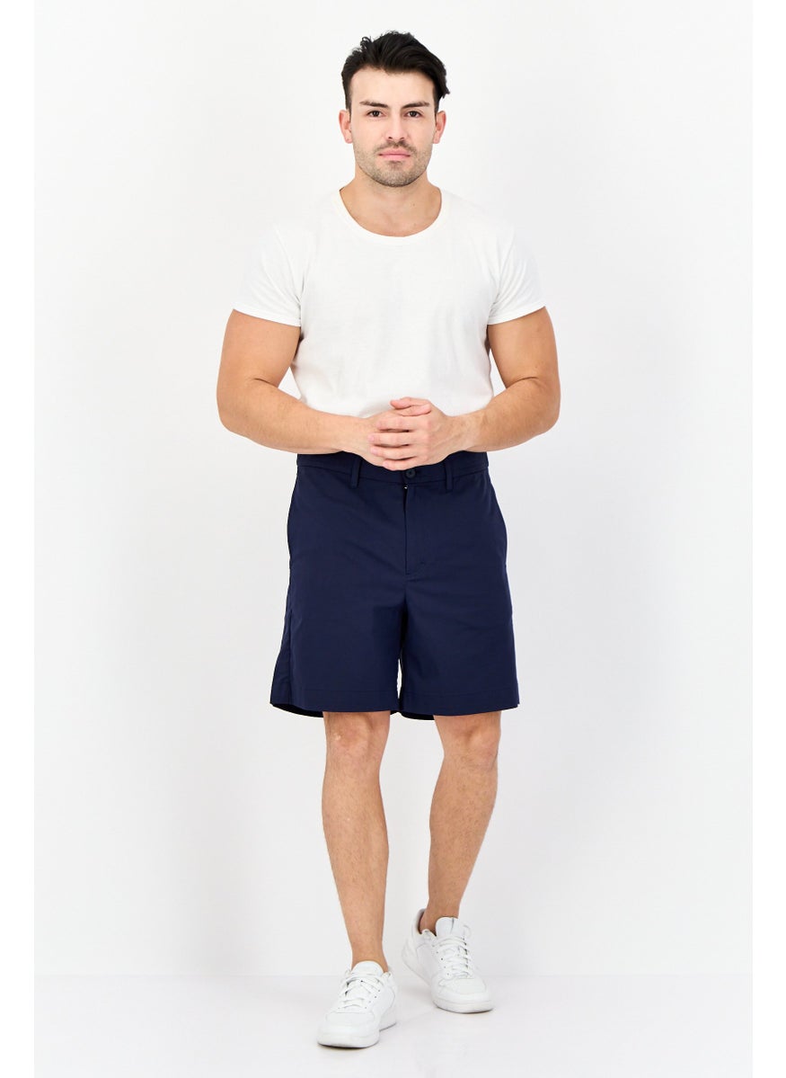 Men Solid Chino Shorts, Navy