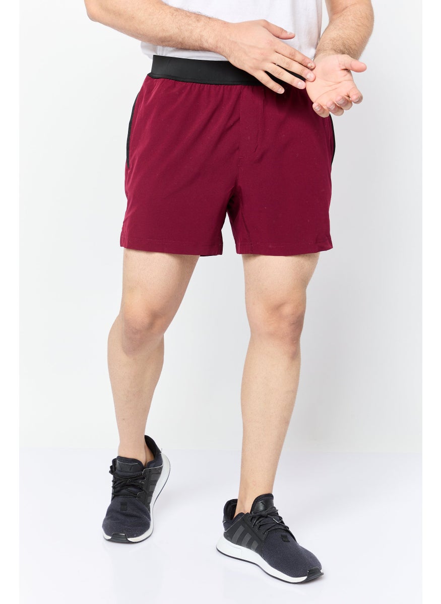 Men 5 Inseam Sportswear Fit Training Shorts, Maroon