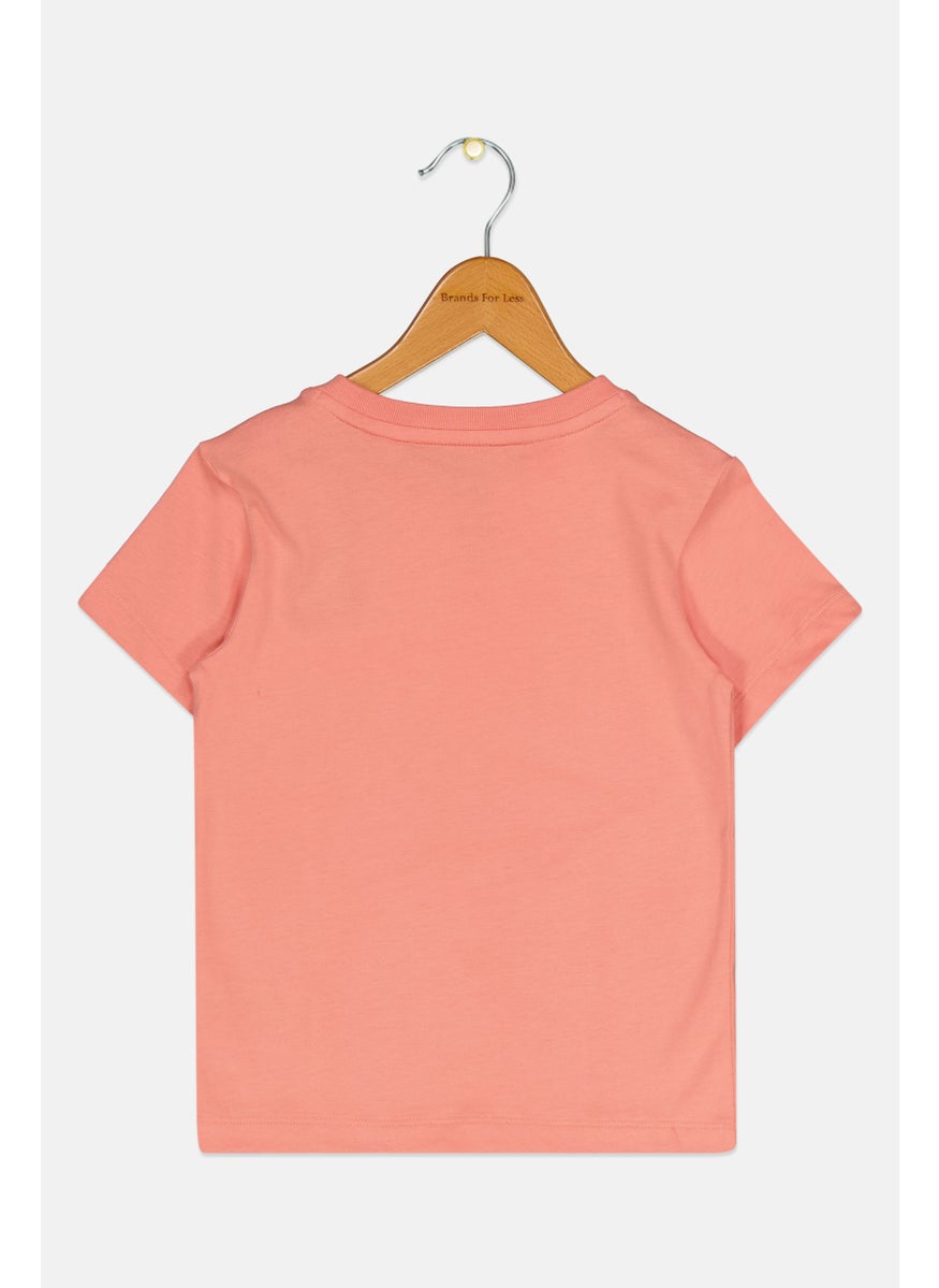 Toddlers Girl Short Sleeves Outdoor T-Shirt, Wonder Clay