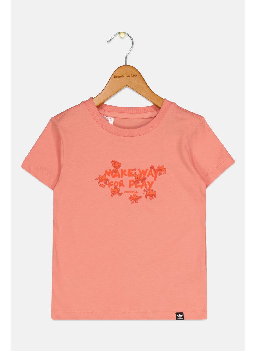 Toddlers Girl Short Sleeves Outdoor T-Shirt, Wonder Clay