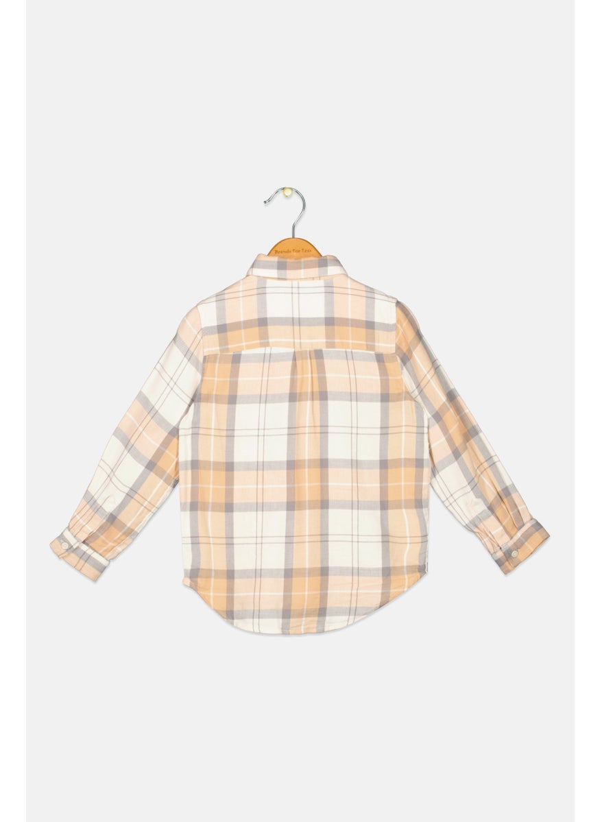 Kids Girl Long Sleeve Plaid Top,  Multicolor
