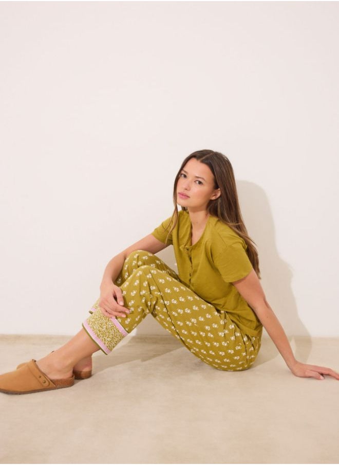 Long carrot trouser 100% cotton stamps