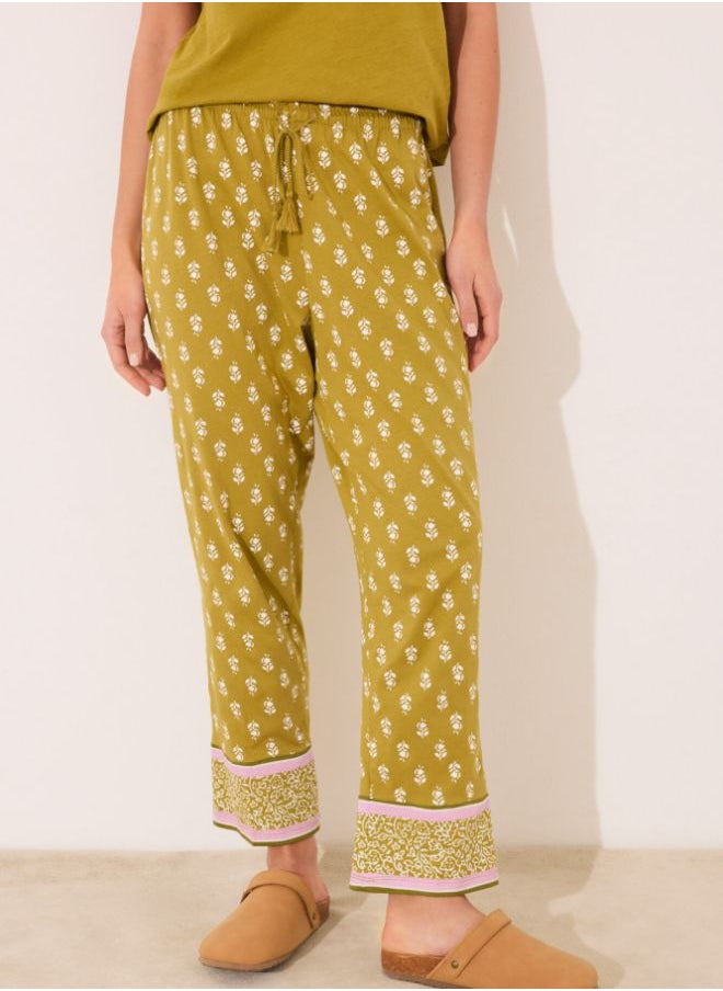 Long carrot trouser 100% cotton stamps