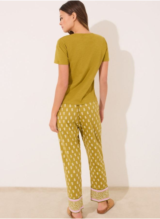 Long carrot trouser 100% cotton stamps