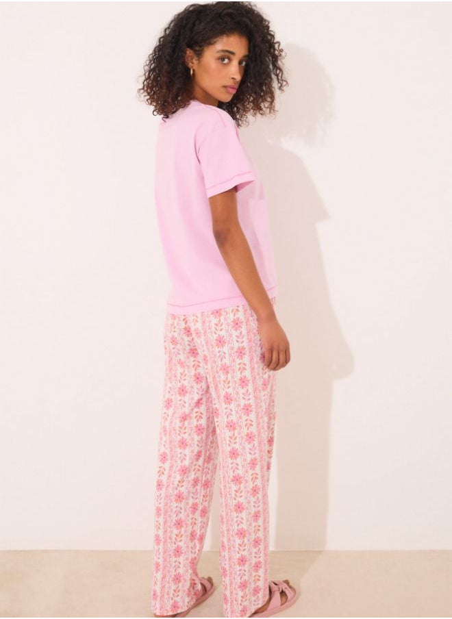 Long trouser 100% cotton flowers