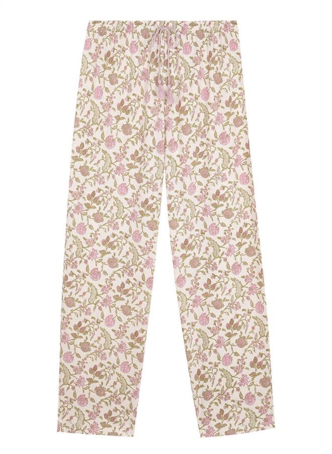 Long carrot trouser 100% cotton flowers