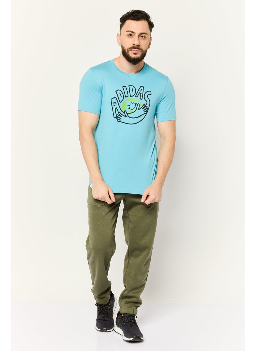 Men Sportswear Fit Short Sleeves Outdoors T-Shirt,  Dark Cyan