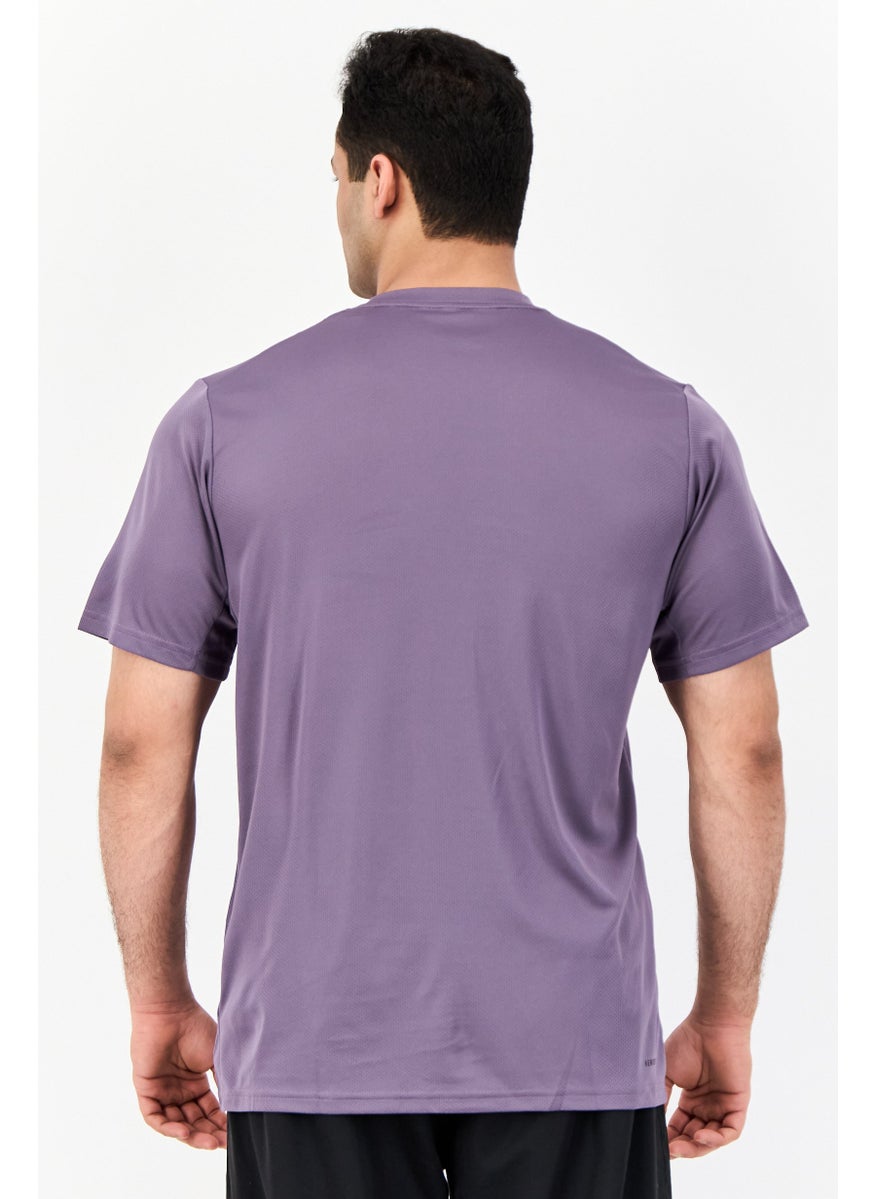 Men Sportswear Fit Short Sleeves Training T-Shirt, Purple