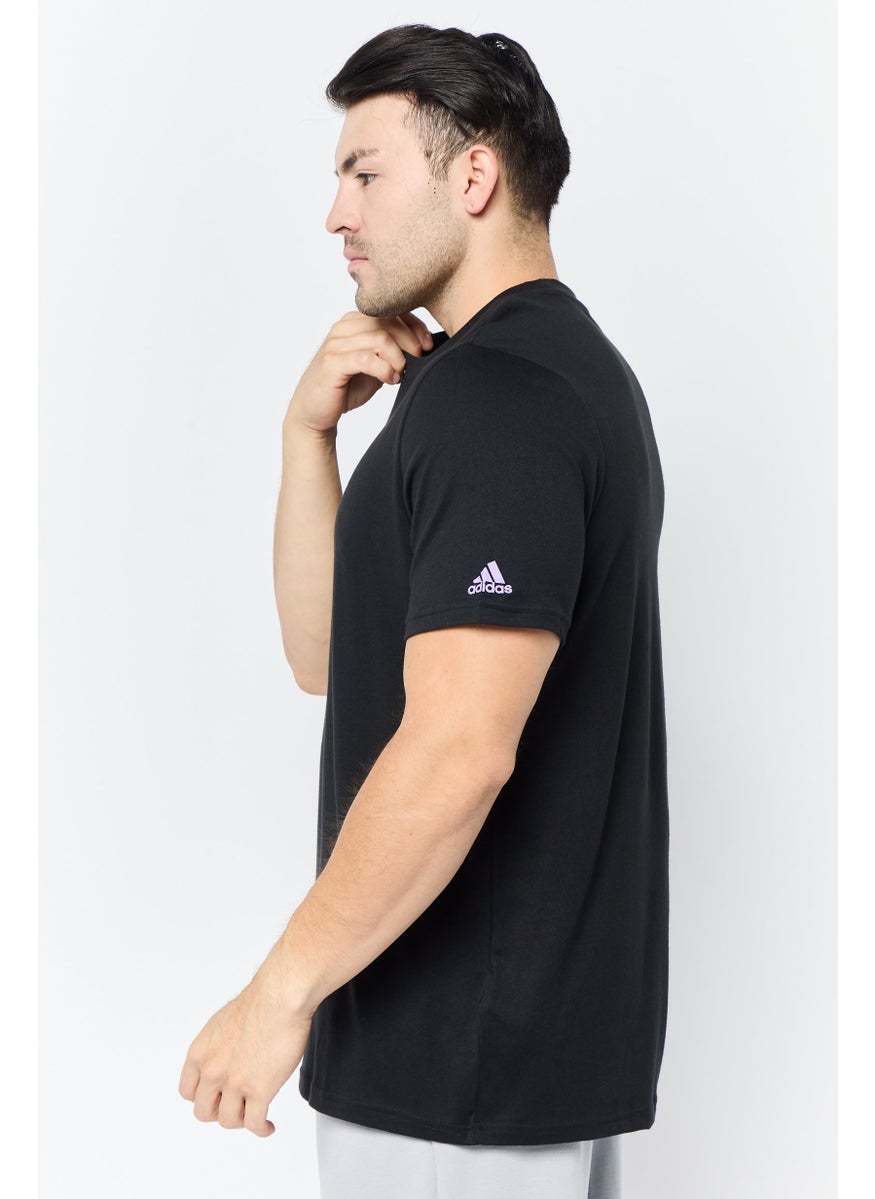 Men Sportswear Fit Short Sleeve Outdoor T Shirt, Black
