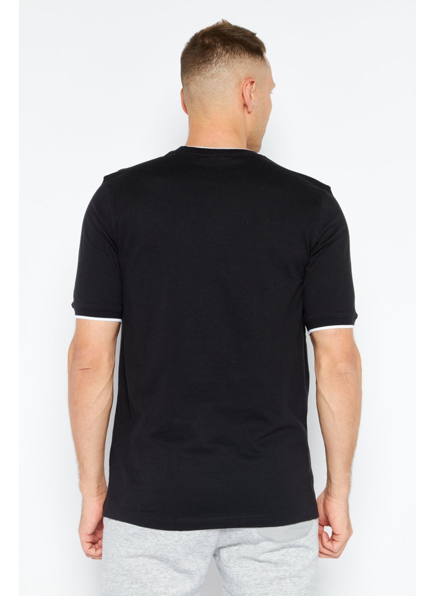 Men Sportswear Fit Short Sleeve Outdoor T-Shirt, Black