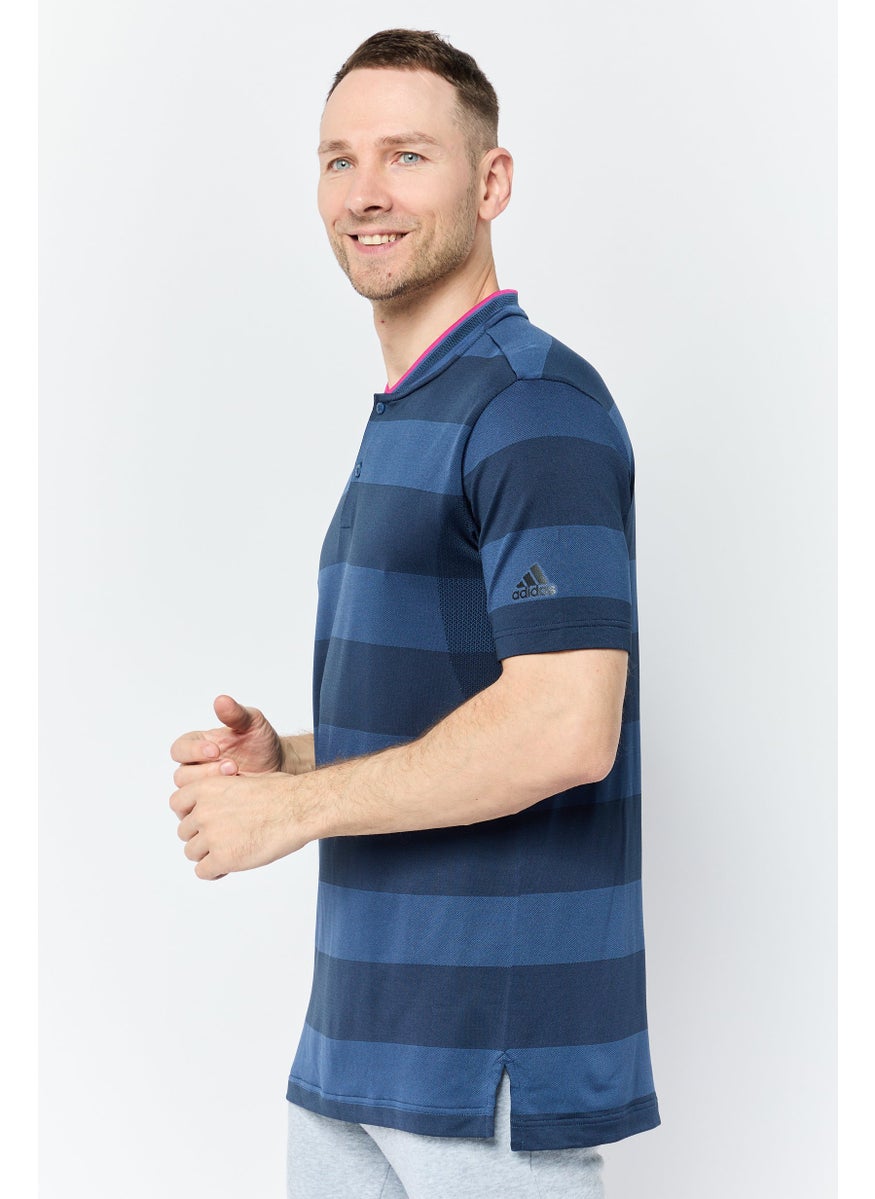 Men Sportswear Fit Short Sleeve Outdoor Polo Shirt, Navy
