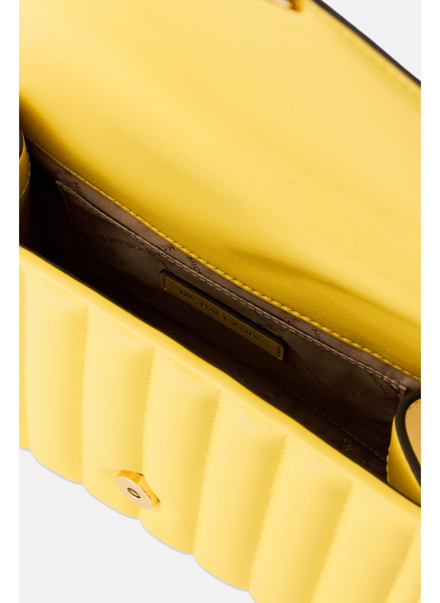 Women Brand Logo Shoulder Bag 19 H x 25 L x 9 W cm, Yellow