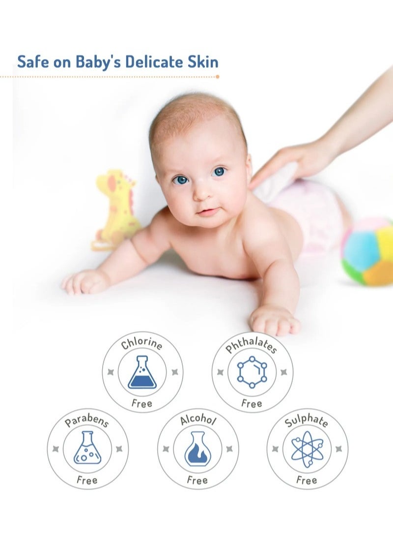 Bonfino Hypoallergenic 99.9% Water Baby Wipes. Alcohol & Fragrance-Free, Biodegradable Bamboo, Pack of 9 - 540 Pieces