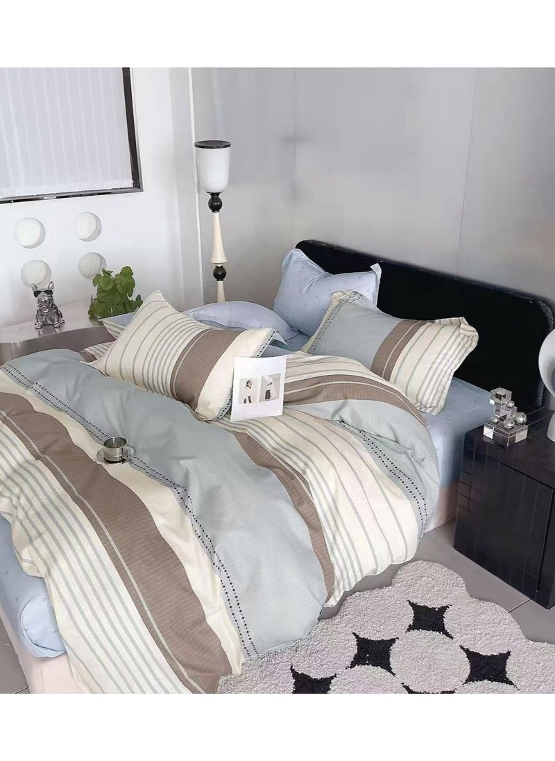 DUOMA HOME 100%cotton,high quality duvet cover set , king size ,6pcs set with duvet cover 220*240cm and fit sheet and 4pcs pillowcases