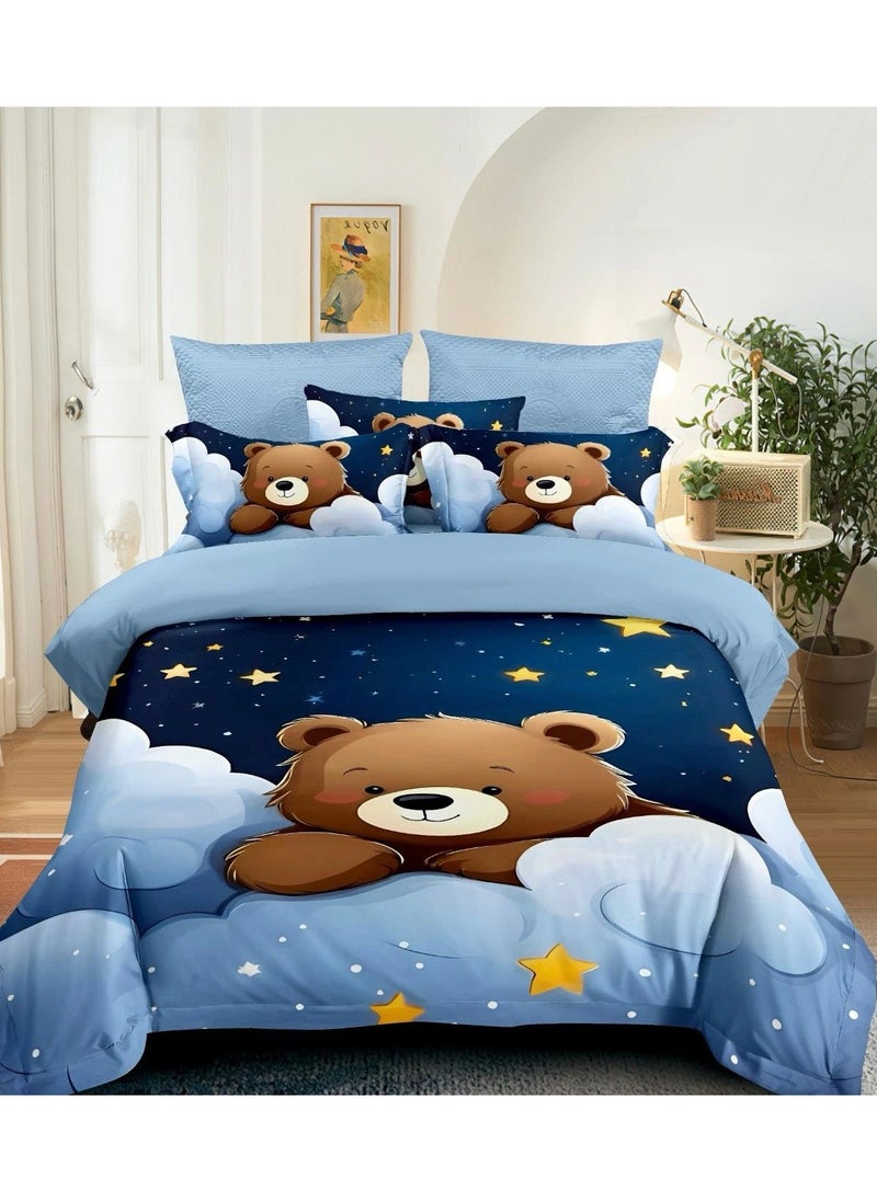 DUOMA HOME single size160*210cm duvet cover set ,4pcs set with fit sheet and 2 pcs pillow cases