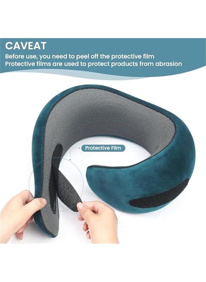 Neck Pillow, Travel Pillow uses Memory Foam to Support Neck Comfort, Ideal Companion for Airplane and car Travel, Compact, Convenient, and Versatile Airplane Sleep Pillow(Light Blue)