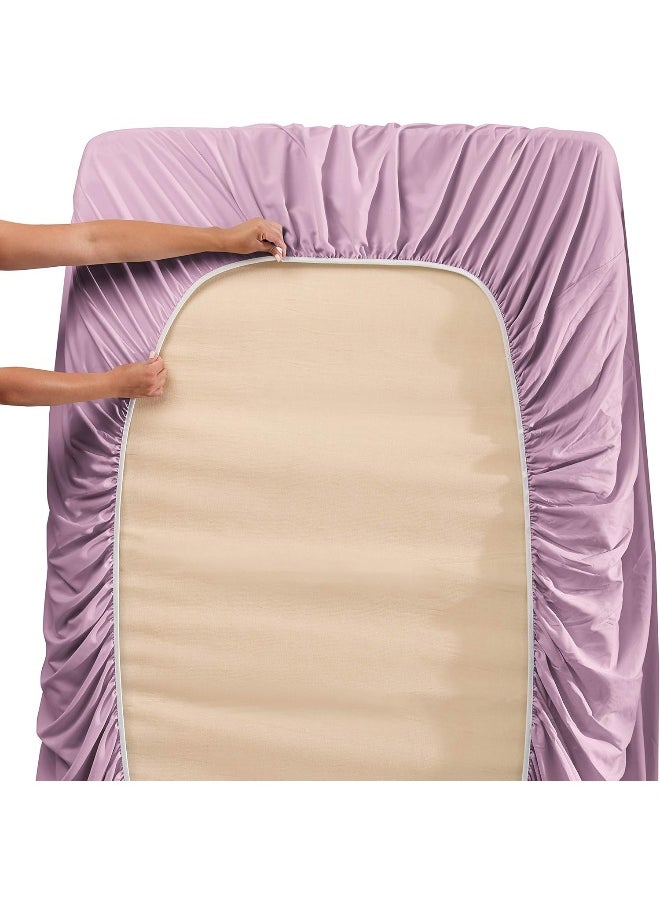 Nestl Deep Pocket Cal King Sheets Cal King Size Bed Sheets with Fitted and Flat Sheet, Pillow Cases - Extra Soft Microfiber Set with Deep Pockets for CK Sized Mattress - Lavender Dream