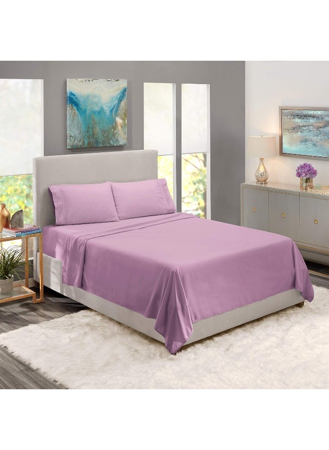 Nestl Deep Pocket Cal King Sheets Cal King Size Bed Sheets with Fitted and Flat Sheet, Pillow Cases - Extra Soft Microfiber Set with Deep Pockets for CK Sized Mattress - Lavender Dream