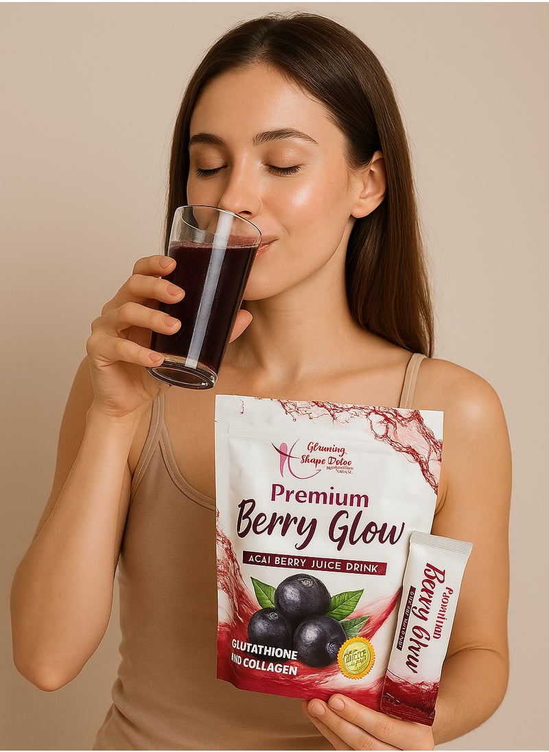 Premium Berry Glow Whitening Drink – Acai Juice with Glutathione & Collagen | Beauty Drink for Skin Glow & Detox