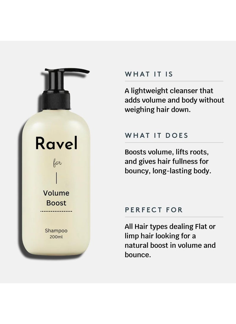 Volume Boost Shampoo, Provides Natural Volume, Adds Bounce & Helps Lift Roots, Volumizing Hair Shampoos, For Thin & Flat Hair, Men & Women - 200ml
