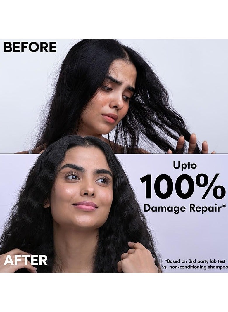 Damage Repair Shampoo with Moringa Oil & Avocado | Repairs Hair Damage | Paraben and Sulphate Free | Best Shampoo for Dry & Frizzy Hair (370ml)