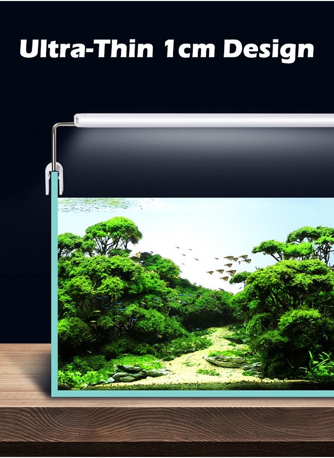 LED Aquarium Light, Full Spectrum Fish Tank Light Fresh Water Stable Extendable Brackets (20cm)