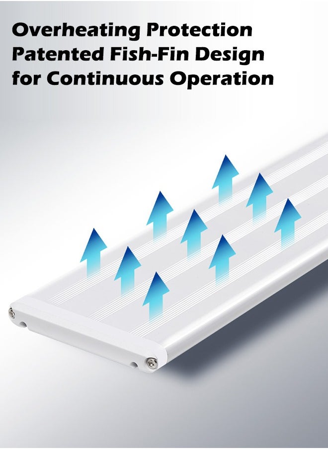 LED Aquarium Light, Full Spectrum Fish Tank Light Fresh Water Stable Extendable Brackets (30cm)