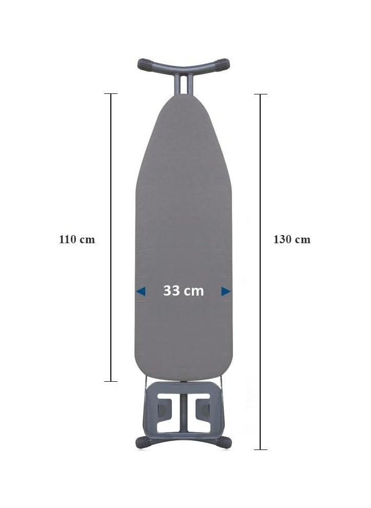 Foldable Lightweight Duty Ironing Board with Cloth Hanger and Storage Shelf, 48x15 Inches – Compact & Space-Saving Design (Grey)