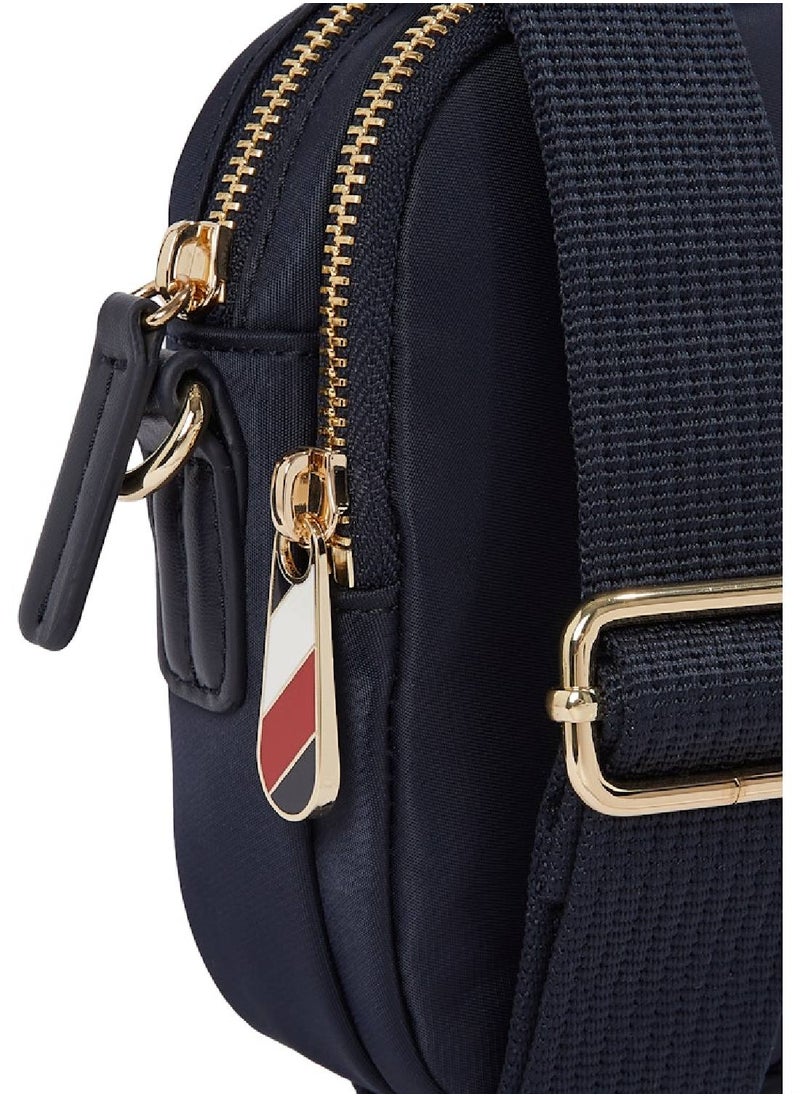 Women's TH Monogram Crossbody Camera Bag - Nylon, Blue