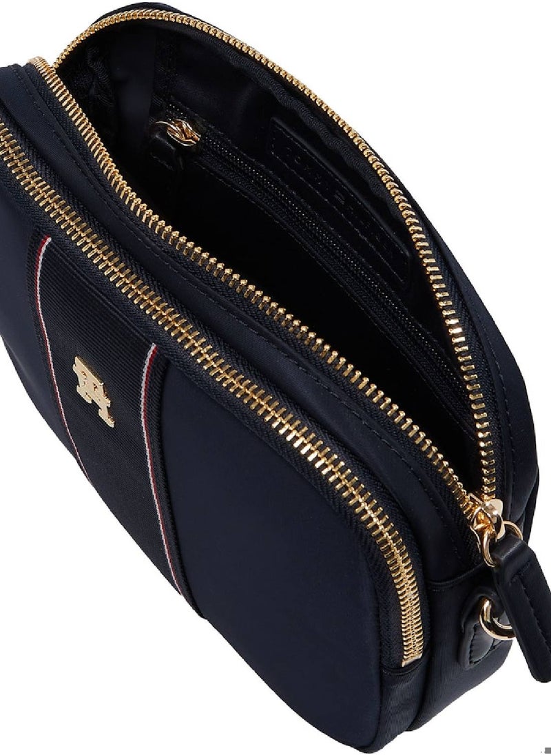 Women's TH Monogram Crossbody Camera Bag - Nylon, Blue