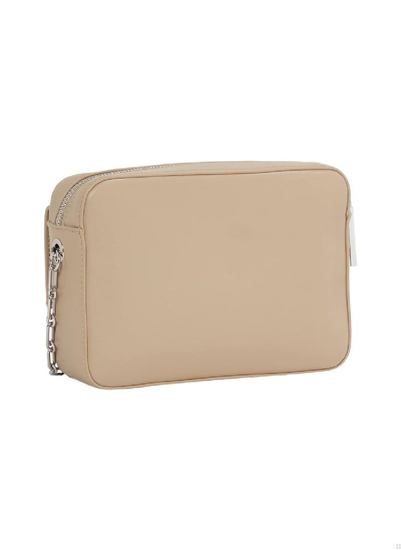 Women's Crossbody Camera Bag - Polyester Blend, Beige