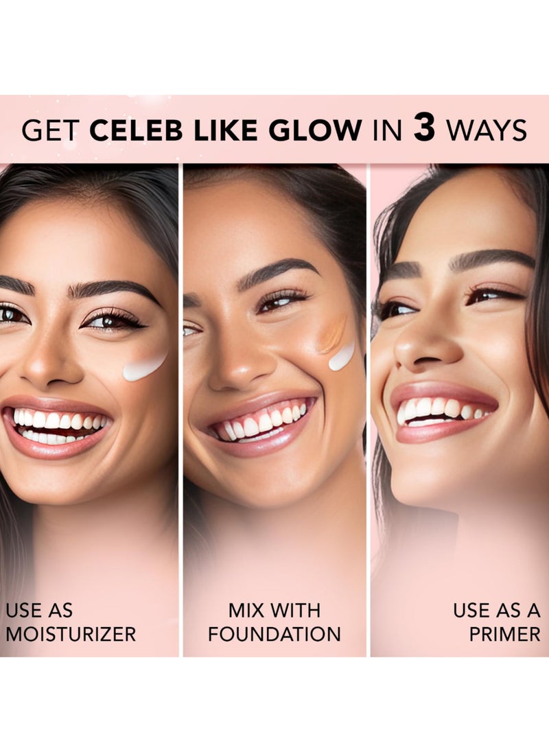 Strobe Cream - Rose Gold, 30ml | Primer + Highlighter + Moisturizer | Shea Butter & Hyaluronic Acid | Intense Hydration | Flawless Radiant Dewy Skin | Illuminating & Glowing Makeup Base