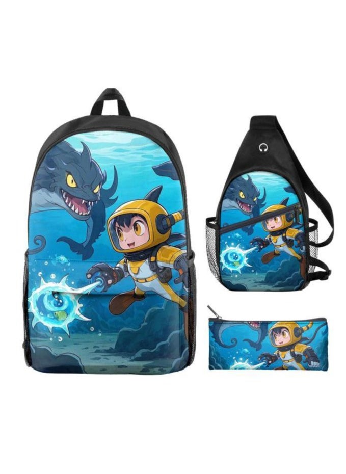 Universal cartoon new three-piece schoolbag - 896