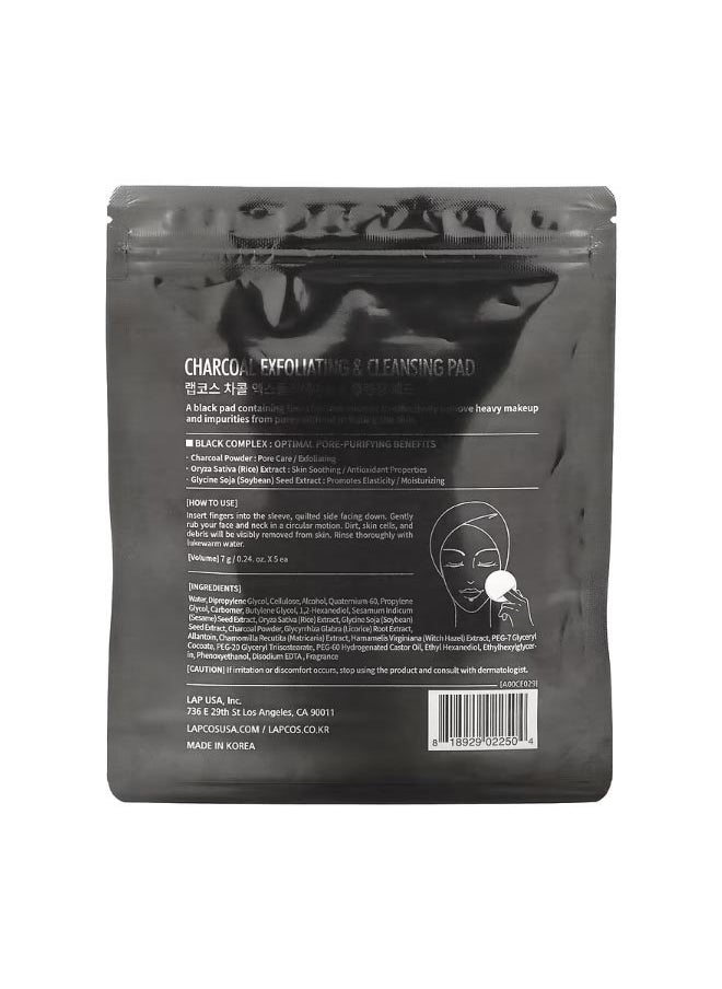 Charcoal Exfoliating and Cleansing Pad 5 Pads 0.24 fl oz 7 g Each