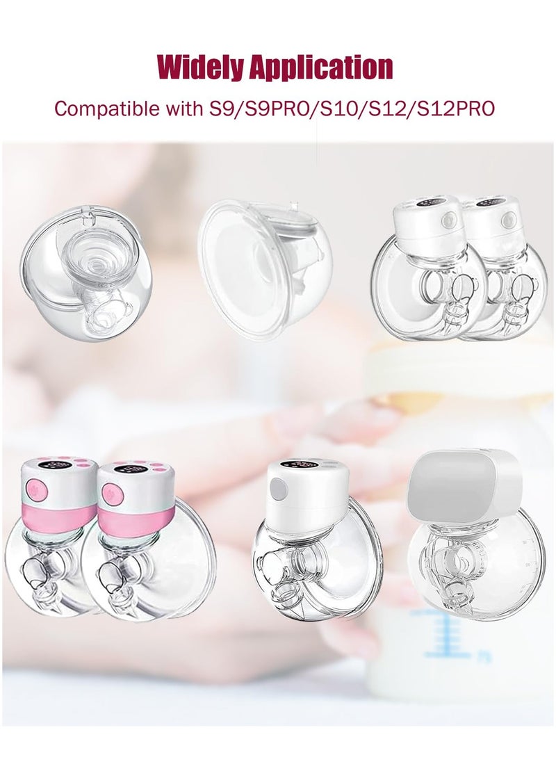 10pcs Flange Inserts 13/15/17/19/21mm*2 2pcs Duckbill Valves 2pcs Silicone Diaphragm Compatible with Momcozy Wearable Breast Pump S12 Pro/S9 Pro/S12/S9, Reduce Nipple Tunnel Down to Correct Size