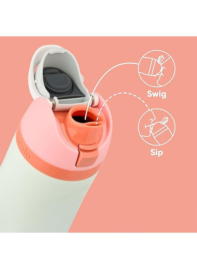 FreeSip Insulated Stainless Steel Water Bottle With Straw For Sports Travel And School BPA Free Sports Water Bottle(Dark Green 24OZ)