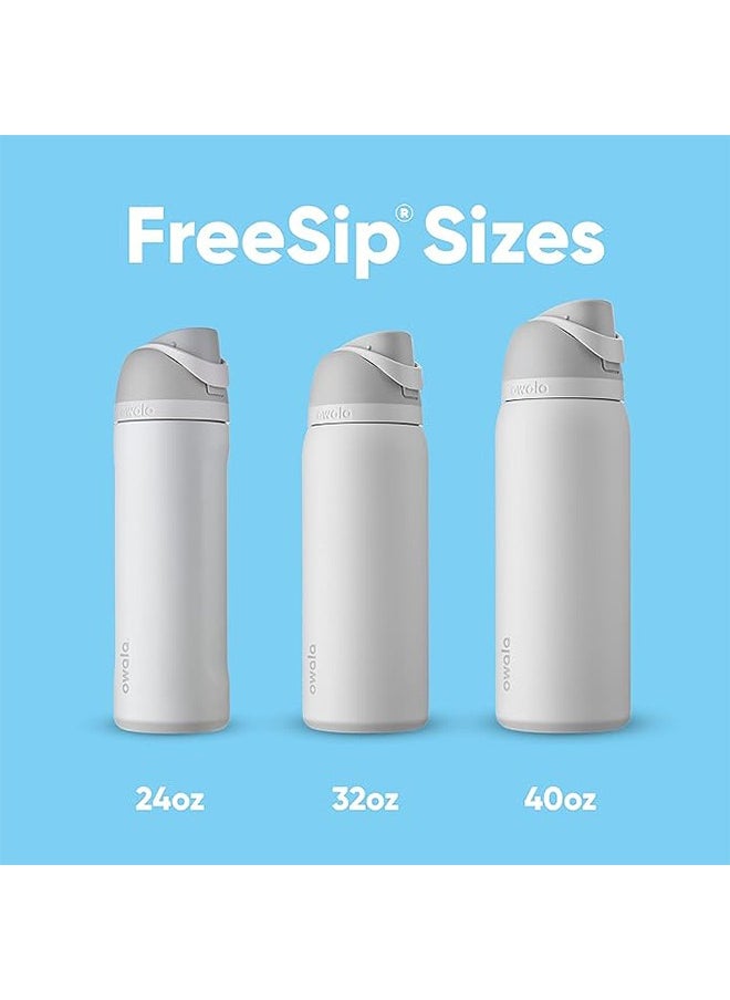 FreeSip Insulated Stainless Steel Water Bottle With Straw For Sports Travel And School BPA Free Sports Water Bottle(Dark Green 24OZ)