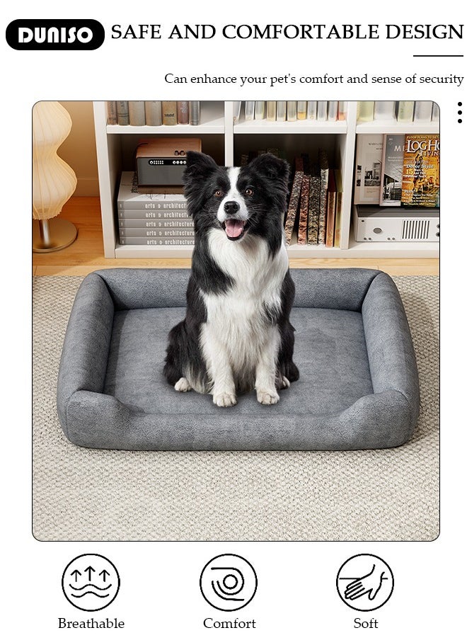 Dog Bed, Non-Slip Pet Sofa Lounger Puppy Couch Removable Machine Washable Cover Cushion Big Cat Kennel Cot, Medium Large Adult Dogs Kitten Sleeping Mattress