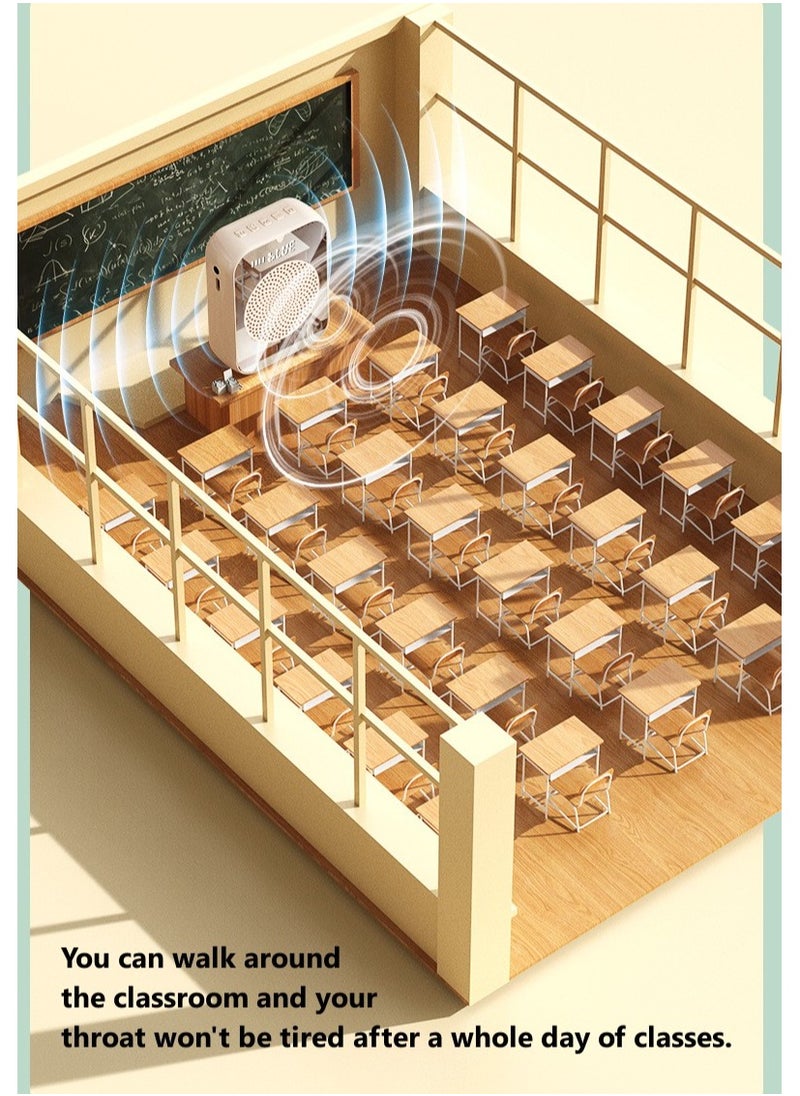 Mirror Amplifier for Wired Microphone Headset, Personal Microphone Voice Amplifier, Speaker for Teachers, Guide/Coaching Conference/Yoga/Fitness（Pink）